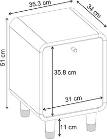 Κομοδίνο Doro Megapap χρώμα sepet oak 35,3x34x51εκ.