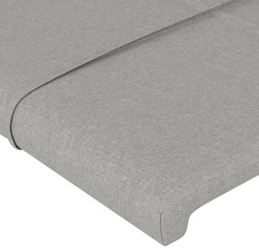 vidaXL Κεφαλάρι Ανοιχτό Γκρι 100x5x118/128 εκ. Ύφασμα