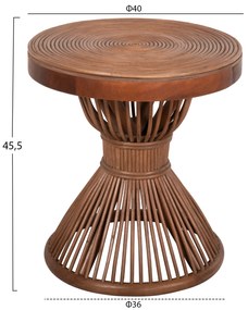 ΤΡΑΠΕΖΑΚΙ ΒΟΗΘΗΤΙΚΟ CIRCE HM9869 ΦΥΣΙΚΟ RΑΤΤΑΝ ΣΕ ΚΑΦΕ ΧΡΩΜΑ Φ40x45,5Υεκ.