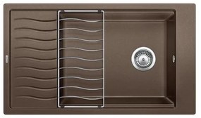 Blanco Elon XL 6 S Coffee SILGRANIT™ PuraDur™ Γρανιτένιος Νεροχύτης Ένθετος με 1 Γούρνα και Πλέγμα Αποστράγγισης 78x50cm
