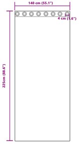 vidaXL Velvet Κουρτίνες Κρεμ Πολυεστέρας 140 x 225 εκ Μοντέρνες