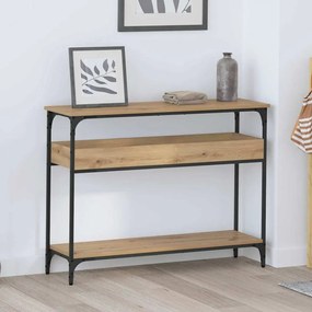 vidaXL Τραπέζι κονσόλας με ράφι artisan δρυς 100 x 29 x 75 εκ.
