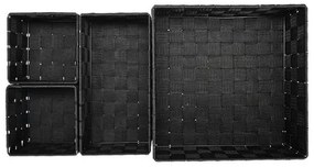 Estia Καλάθια Οργάνωσης Woven Σετ 4Τμχ 28x28x10cm - 26x13x9cm - 13x13x9cm Μαύρα 02-28213
