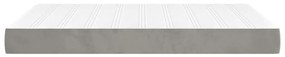 vidaXL Στρώμα με Pocket Springs Ανοιχτό Γκρι 140x220x20 εκ. Βελούδινο