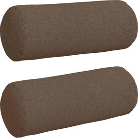 vidaXL Μαξιλάρια Στήριγμα 2 pcs Καφέ Ø 15 x 40 εκ ύφασμα
