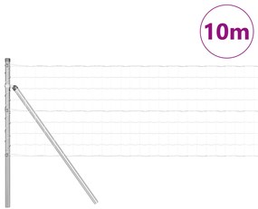 vidaXL Ευρωπαϊκός φράχτης με 7 πόλους 0.4x10 μ Γαλβανισμένο ατσάλι