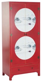 Ντουλάπι DKD Home Decor 85,5 x 50,5 x 186,2 cm Έλατο Κόκκινο Ξύλο MDF