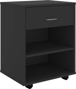 vidaXL Ντουλάπι Τροχήλατο Μαύρο 46 x 36 x 59 εκ. από Επεξ. Ξύλο