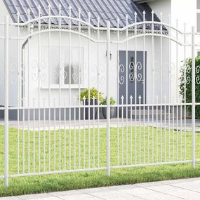 vidaXL Φράχτης κήπου Λευκό 215 cm Ατσάλι με Επικάλυψη Πούδρας