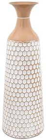 Βάζο 168-125-033 22x68cm Beige-White Μέταλλο