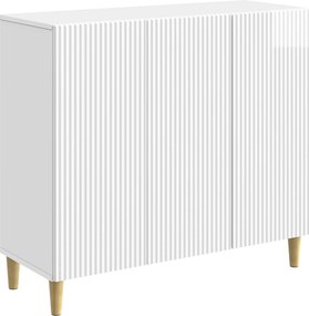 vidaXL Πλαϊνό γραφείο Γυαλιστερό Λευκό 89 x 34,5 x 80 εκ