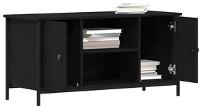 vidaXL Ράφι Τηλεόρασης Μαύρο Δρύινο 100x40x50 εκ. Κατασκευασμένο από Ξύλο και Χάλυβα