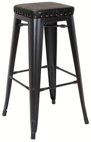 Σκαμπό Bar Relix Ε5190P,15M 43x43x78cm Black Metal, Technoderma
