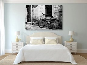 Εικόνα ρετρό ποδήλατο σε ασπρόμαυρο σχέδιο - 60x40