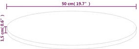 VidaXL Επιφάνεια Τραπεζιού Στρογγυλή Ø50x1,5 εκ. Μασίφ Ξύλο Δρυς
