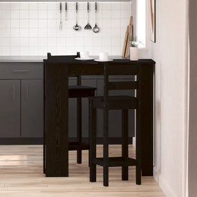 vidaXL Τραπέζι μπαρ με ράφι - Μαύρη βελανιδιά, 102x50x103.5 εκ, Κατασκευασμένο από μηχανικά ξύλα