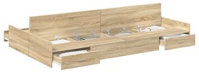 vidaXL Κρεβάτι με αποθηκευτικό χώρο Sonoma Δρυς 120 x 200 cm