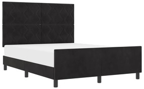 vidaXL Κρεβάτι Μαύρο 140x190 εκ. Βελούδο