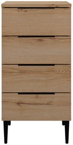 Insi Lucian συρταριέρα με 4 συρτάρια 48x45x98εκ. Helvezia Oak  0201.GM07