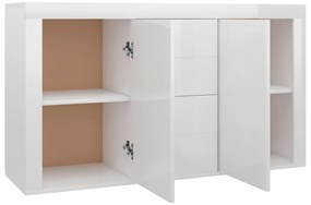 vidaXL Μπουφές Γυαλιστερό Λευκό 120 x 36 x 69 εκ. από Επεξ. Ξύλο