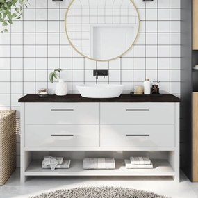 vidaXL Πάγκος Μπάνιου Σκούρο Καφέ 160x40x(2-4) εκ. Επεξεργ. Μασίφ Ξύλο