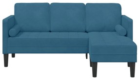 vidaXL Γωνιακός Καναπές Μπλε 173x131x67 εκ. Βελούδο