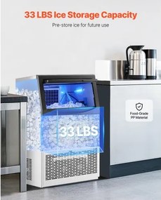 VEVOR Commercial Ice Maker Freestanding Cabinet Machine 90lbs/24H 50 Ice Cubes