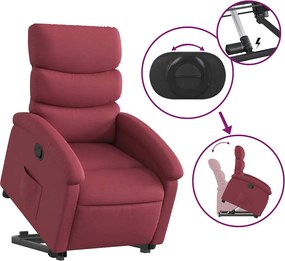 vidaXL Πολυθρόνα Ανακλινόμενη με Ανύψωση Μπορντό Υφασμάτινη