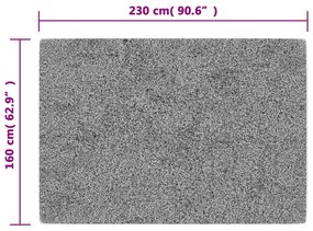 vidaXL Χαλί Πλενόμενο Αντιολισθητικό Μαύρο / Λευκό 160 x 230 εκ.