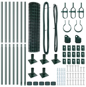 vidaXL Euro Fence με 7 Φραγκοσυκιές 1.2x10 μ Γαλβανισμένο Ατσάλι