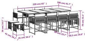 vidaXL Σετ Τραπεζαρίας Κήπου 13τεμ Μικτό Μπεζ Συνθ. Ρατάν με Μαξιλάρια