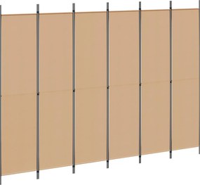 vidaXL Διαχωριστικό Δωματίου 6-Πάνελ Μπεζ 300 x 220 cm Ύφασμα