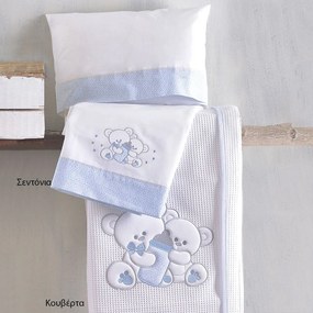 Σεντόνια Βρεφικά Φανελένια Cuddles 585 (Σετ 3τμχ) Ciel Ρυθμός Cradle 100x160cm 100% Cotton
