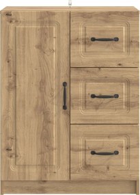 vidaXL Πλαϊνό γραφείο Artisan Δρυς 66 x 34,5 x 87 εκ.