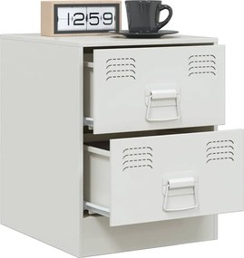 vidaXL Κομοδίνο Λευκό 34,5 x 39 x 44 εκ. από Χάλυβα