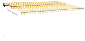 vidaXL Τέντα Συρόμενη Χειροκίνητη με LED Κίτρινο / Λευκό 500 x 350 εκ.