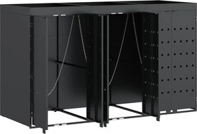 vidaXL Αποθήκη τροχήλατου κάδου για 3 κάδους Ανθρακί