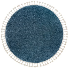 Χαλί BERBER 9000 κύκλος μπλε Φράντζα Βερβερικές Μαροκινό δασύτριχος