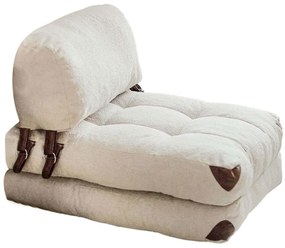 Πουφ Πολυθρόνα Αναδιπλούμενη Fold Teddy 383EVN1101 60x80x70cm Cream