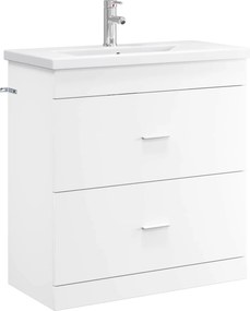 vidaXL Σετ Επίπλων Μπάνιου Λευκό 81 x 40 x 84,5 εκ Επεξεργασμένο Ξύλο