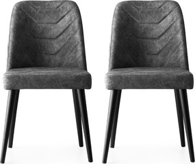 Καρέκλα 2τμχ Ανθρακί DALLAS 50x49x90