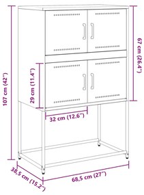 ΜΠΟΥΦΕΣ ΑΝΘΡΑΚΙ 68,5X38,5X107 ΕΚ. ΑΠΟ ΑΤΣΑΛΙ 846484