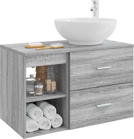 vidaXL Σετ Επίπλων Μπάνιου 2 pcs Γκρι Sonoma Επεξεργασμένο Ξύλο