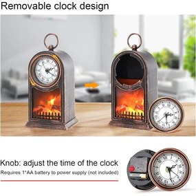 Διακοσμητικό Φωτιστικό Τζάκι με Ρολόι - Led Fireplace Lantern SP-14