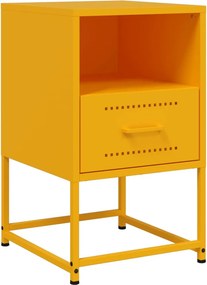 vidaXL Κομοδίνα 2 τεμ. Μουσταρδί 36x39x60,5 εκ. από Χάλυβα