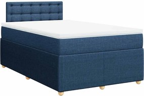 vidaXL Κρεβάτι Boxspring με Στρώμα Μπλε 120x200 εκ. Υφασμάτινο