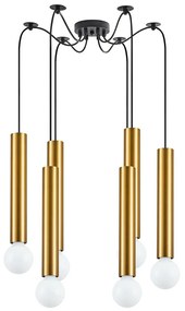 Φωτιστικό Οροφής Adept Tube 77-8679 5,5x300cm 6xE27/GU10 60W Black-Gold Homelighting