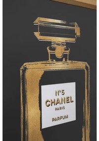 Πίνακας Άρωμα Chanel Μαύρος/Χρυσός 80x80 εκ - Μαύρο