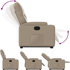 vidaXL Πολυθρόνα Ανακλινόμενη με Ανύψωση Καπουτσίνο Συνθ. Δέρμα