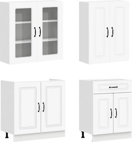 vidaXL Μονάδα κουζίνας KALMAR 8 pcs Λευκό Επεξεργασμένο Ξύλο